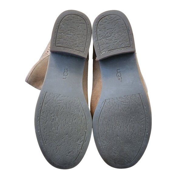 UGG Suede Leather Ankle Boots 7 Sheepskin Insole 1004367 DARLING Chestnut - Picture 3 of 11